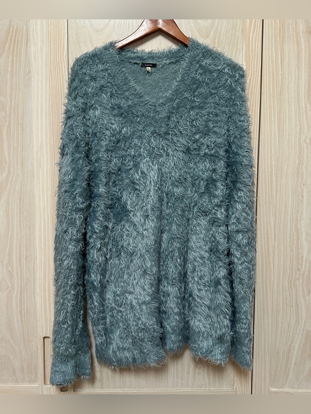 R13 Fuzzy V Neck Pullover Sweater